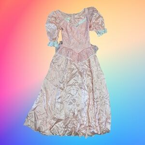 Gunne Sax Pink Satin and Lace Prom Dress
